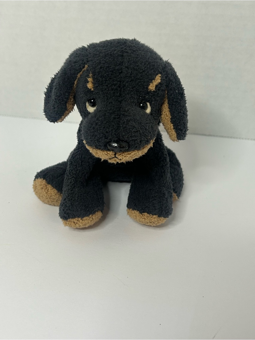 Russ Luv Pets Biscuit Dog Plush 5” Black Brown Rottweiler Stuffed Animal Beanie